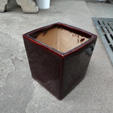 Ceramic Pot HX529 Brown (22.5cmL x 22.5cmW x 24cmH)