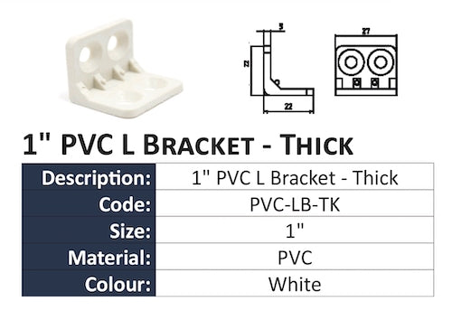 10 pcs - Pvc White L Bracket Corner Shelving Support 1 Inches - Obbo.SG