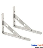 2 pcs - Stainless Steel Heavy Duty Shelf Supporting Bracket With Hanging Holes 150 X 100mm - Obbo.SG