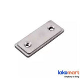 Magnet Disc Chrome Rectangle W/ 2 Holes 40 X 16 X 2.0mm (Id: 5mm)