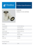 Hydraulic Filter, Cartridge - P165239 - Obbo.SG