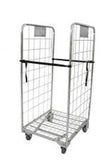 ROLL CONTAINER TROLLEY WITH BASE SHELF