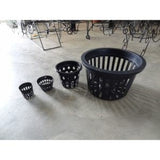 (8) Black Plastic Round Net Pot (20cm¯ x 12.5cmH) - Obbo.SG
