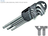 ALLEN KEY SET LONG SERIES BALL POINT 9PCS - INCHES (1/16 - 3/8) - Obbo.SG