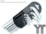 ALLEN KEY SET LONG SERIES BALL POINT 9PCS - METRIC