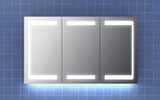 Bathroom Mirror LED Vanity Cabinet - 3 Door SQ - BEATITUDE - Obbo.SG