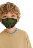 Reusable Kids Mask [ Army ] with filter pocket