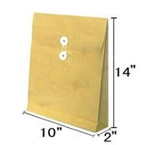 Manilla Kraft Envelope with Button and String 10 x 14 x 2 Inch