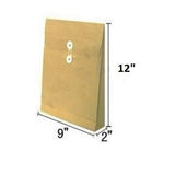 Manilla Kraft Envelope with Button and String 9 x 12 x 2 Inch - Obbo.SG