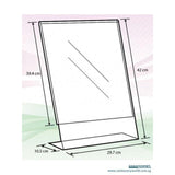 Acrylic L Shape Display A3 A-LP-A3 - Obbo.SG