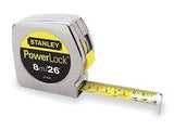 STANLEY Chrome Measuring Tapes 8M/26Ft
