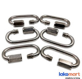 Stainless Steel Screw Lock Climbing Gear Carabiner Quick Links Safety Snap Hook 4mm