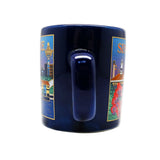 Mini Ceramic Blue 4oz Mug - Merlion/Sentosa - Obbo.SG