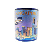 Ceramic Blue 10oz Mug - Merlion/MRT - Obbo.SG