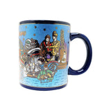 Ceramic Blue 10oz Mug - Merlion/Four Religion - Obbo.SG