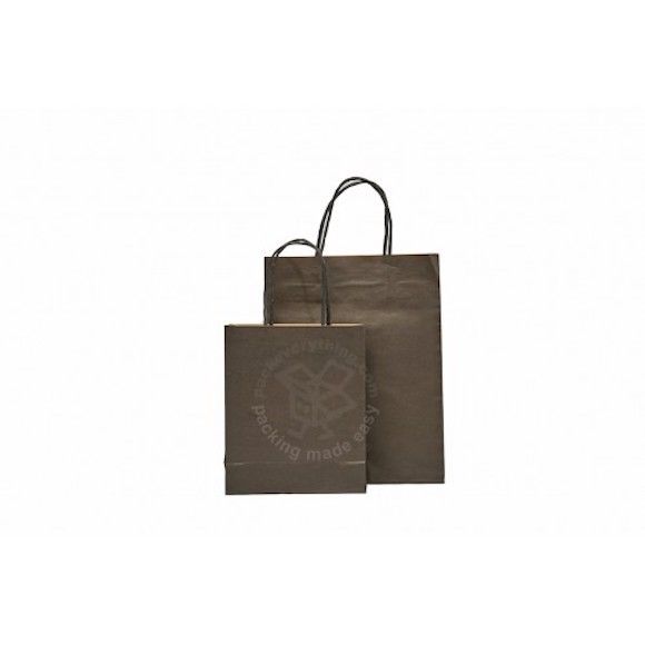 Colored Kraft Paper Bag (Black), 24 x 11 x 31cm (H) - Obbo.SG