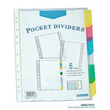 Bindermax Pocket Dividers with 6 Tabs PDT006