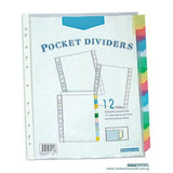 Bindermax Pocket Dividers with 12 Tabs PDT012
