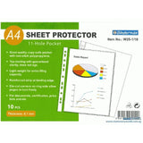 Bindermax 11 Hole Sheet Protectors A4 0.1mm W-25-1/10 - Obbo.SG