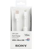 Sony micro USB 1.5m cable (White) - Obbo.SG