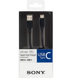 Sony USB Type A-C 1.5m cable (Black) - Obbo.SG