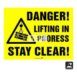 Danger! Lifting in Progress Stay Clear! *With Laminate* (CS011_ALUWLAMI) - Obbo.SG