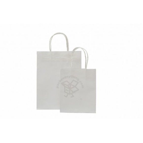 Eco-Kraft Paper Bag (White Kraft), 18 x 8 x 22cm (H) - Obbo.SG