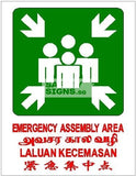 Emergency Assembly Area, 4 Languages (CS027B_PL) - Obbo.SG