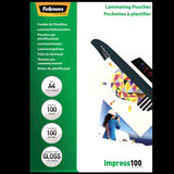 Fellowes A4 Glossy 100 Micron Laminating Pouch - 100 pack