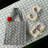 Fabric Thermal Lunch Bag with Crocheted Key Ring