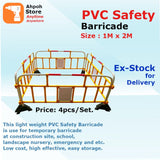 PVC Road Safety Barricade/ Safety Plastic Traffic Barrier PVC Road Portable Barrier Size : 1m x 2m Price is for 1 Set (4 pcs) - Obbo.SG