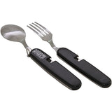 Adventure World Foldable Fork And Spoon Set With Pouch (Black)