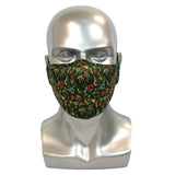 Reusable Adult Mask [ Batik Green ] with filter pocket - Obbo.SG