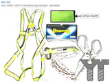 FULL BODY SAFETY HARNESS W/ DOUBLE LANYARD