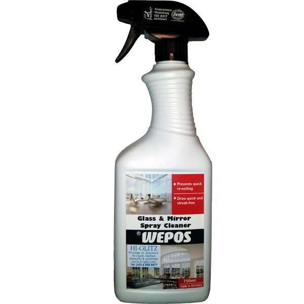 Wepos Glass & Mirror Spray Cleaner 750ml - Obbo.SG
