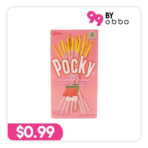 Glico Pocky Biscuit Sticks - Strawberry - 45g - Obbo.SG