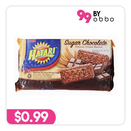 Hatari Cream Biscuit - Chocolate & Sugar - 200g - Obbo.SG