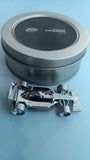 Chrome plated metal paper weight, Formula 1 racing car design