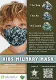 Reusable Kids Mask [ Army ] with filter pocket - Obbo.SG