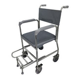 Lifeline Stainless Steel Commode With Stainless Steel Fork & Pvc Seat Cushion 2088 - Obbo.SG