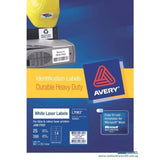 Avery Laser Heavy Duty White Labels 99.1 x 38.1mm L7063-25