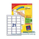 Avery Laser White Labels 63.5 x 38.1mm L7160 -100
