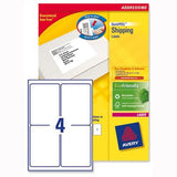 Avery Parcel White Labels 139 x 99.1mm L7169-100 - Obbo.SG