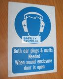Both Ear Plugs & Muffs Needed When Sound Enclosure Door Is Opened (M003B_ALU)