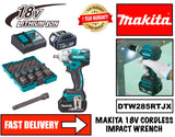 MAKITA DTW285RTJX 1/2 DR Impact Wrench c/w 2 nos 18V 5.0AH LI-ION Batteries - Obbo.SG