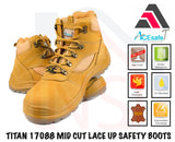 ACESAFET Mid Cut Lace-up Suede Type Safety Boots Titan / Safety Shoes