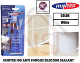 Hunter 108 Anti Fungus White Silicone Sealant for Kitchen and Bathroom Low Odour Anti Fungal Silicon