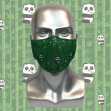 Reusable Kids Mask [ Munching Panda ] with filter pocket