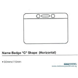 C Shape Name Badge 90 x 108mm Horizontal - Obbo.SG