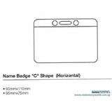 C Shape Name Badge 95 x 75mm Horizontal